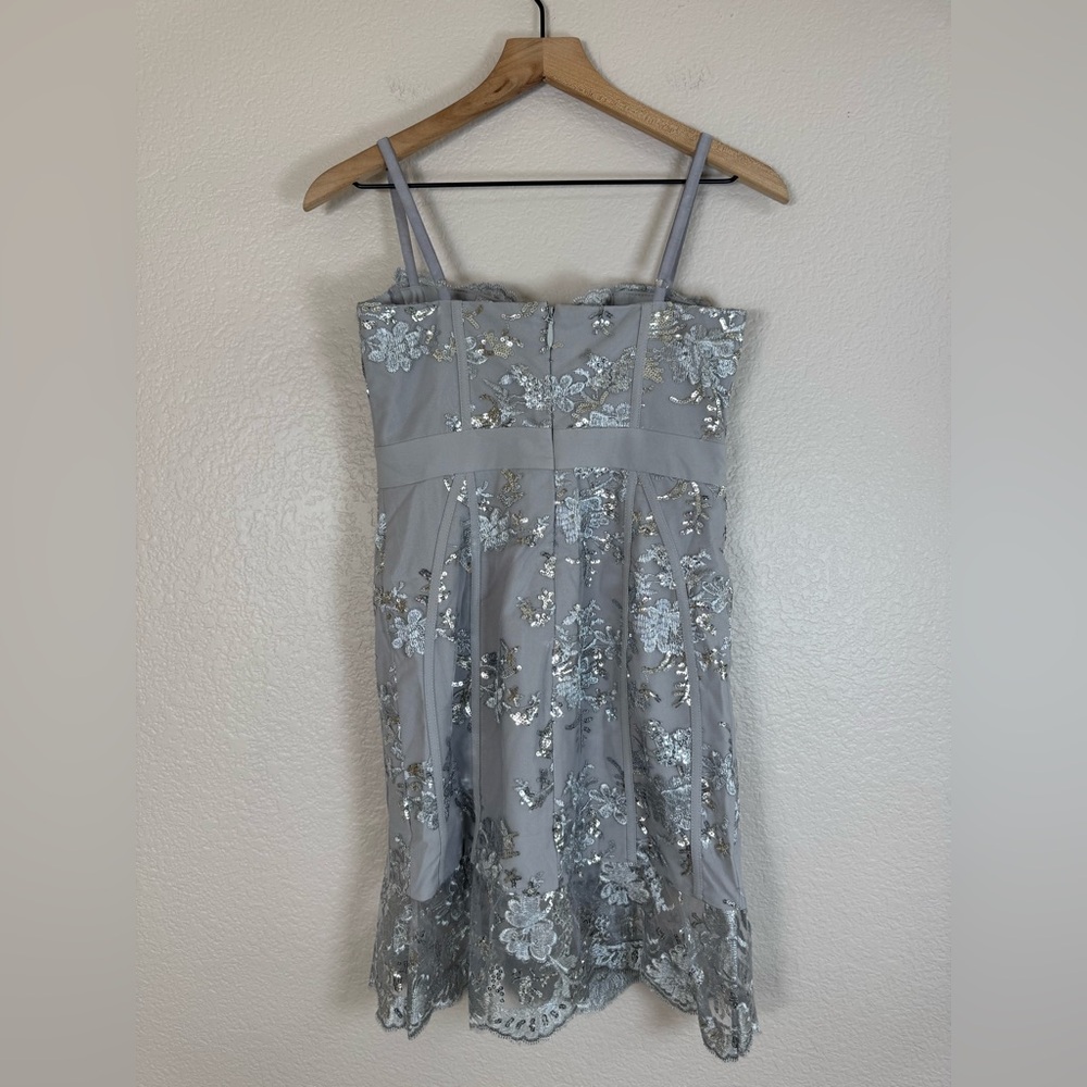 X by NBD Revolve Harper Lace Mini Sequin Dress in Silver size XS NEW $338 - Picture 7 of 15